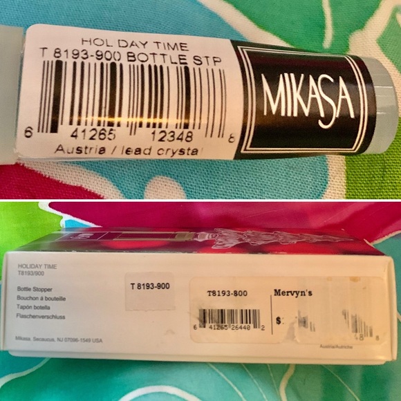 NIB Mikasa Crystal Christmas Tree Wine Stopper - Picture 8 of 9